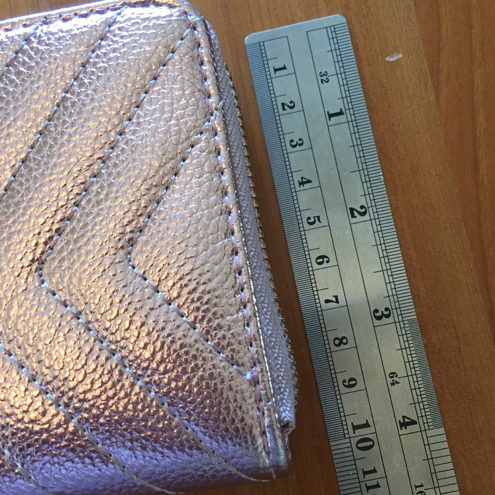 Metallic Pink Rose Wristlet Wallet - Picture 10 of 10